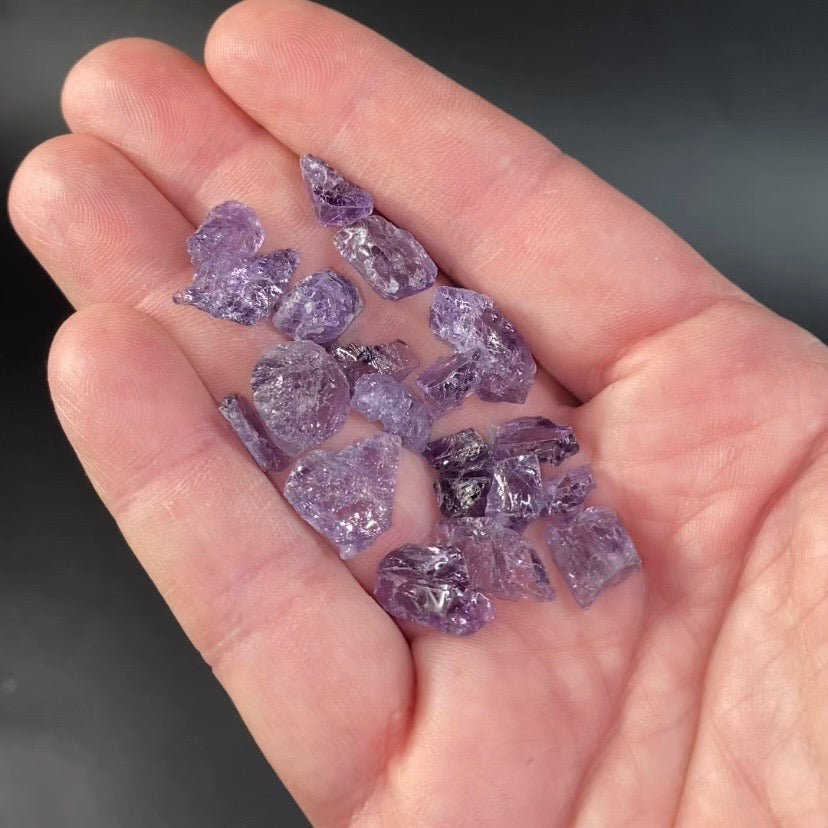 Purple Scapolite Crystal 10 Gram Lot for Jewelry Making, Crystal Grids etc - Fluorescent