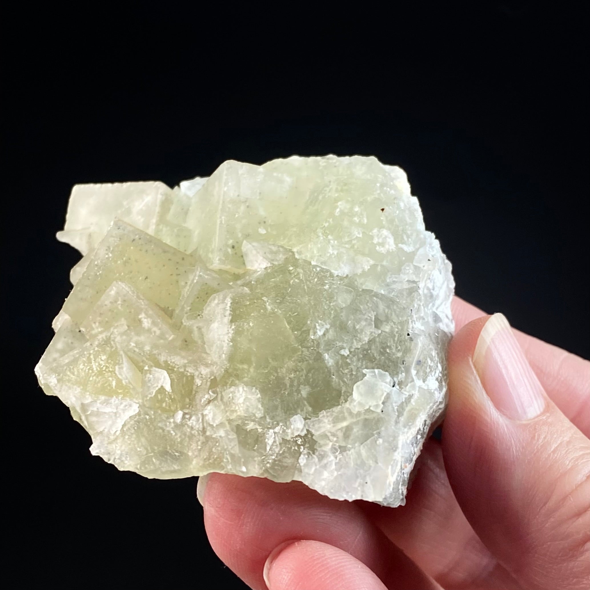 Pale Green Cubic Fluorite, El Hammam Mine
