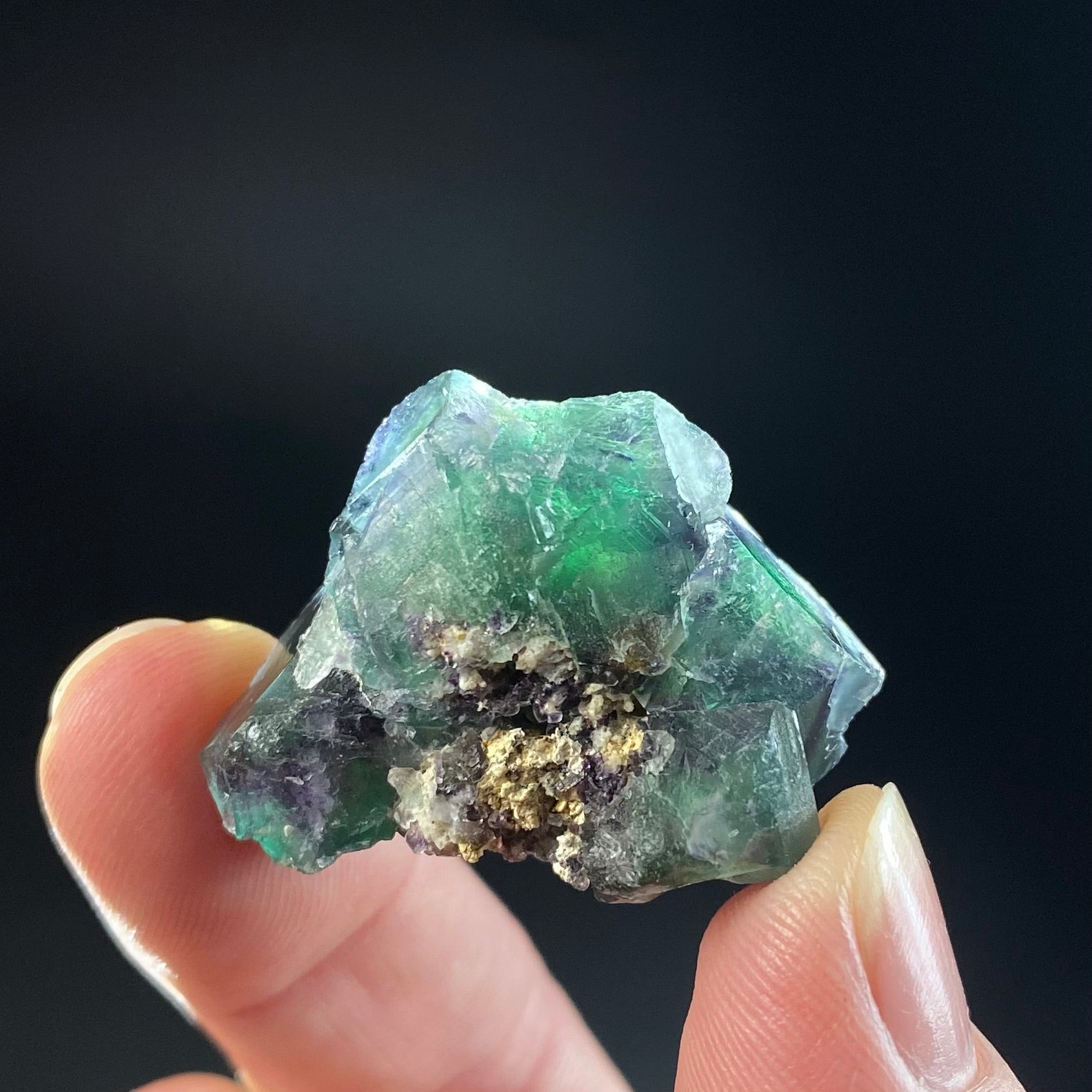 Green and Purple Cubic Fluorite Specimen, Okorusu Mine, Namibia