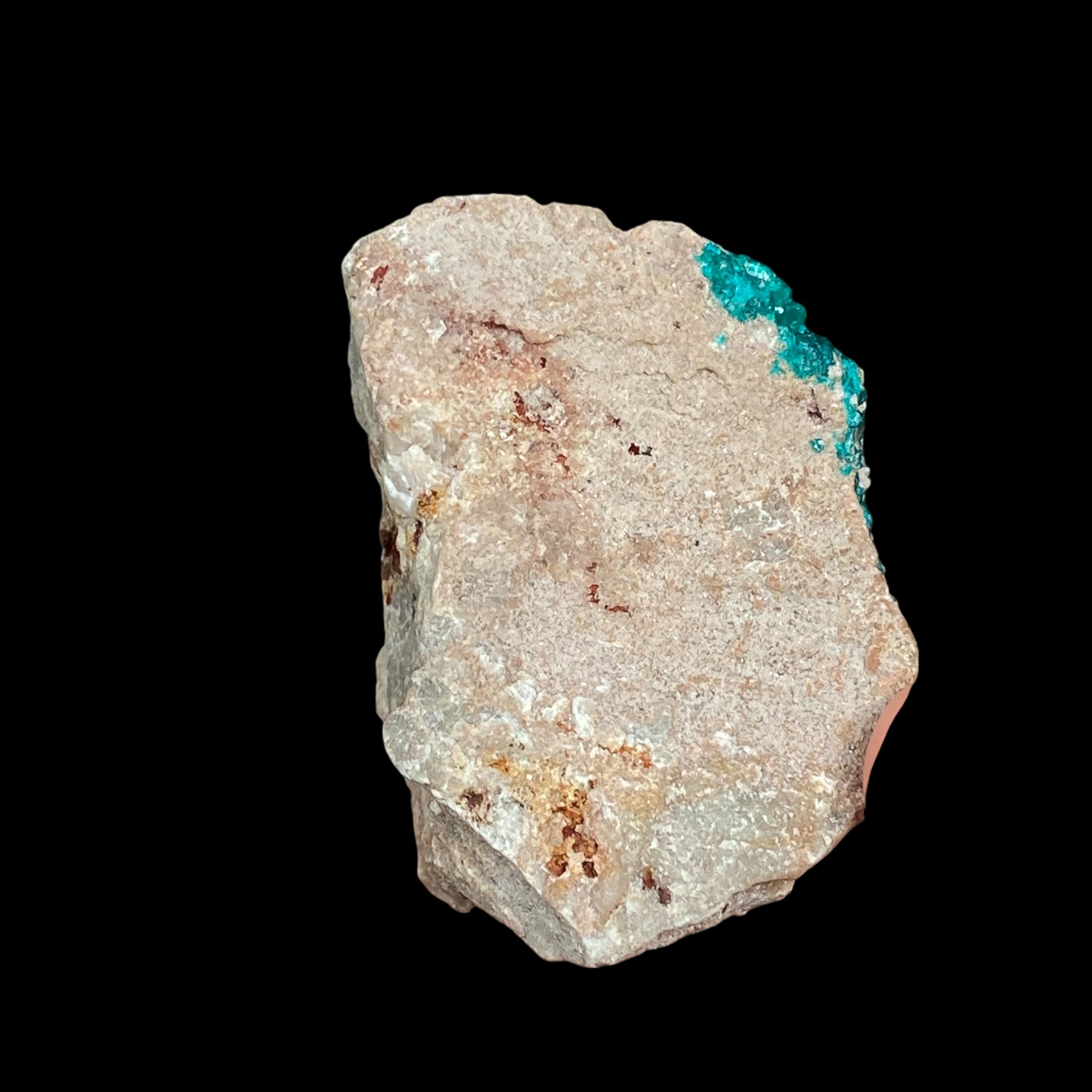 Dioptase Crystals on Sandy Quartz Rich Matrix