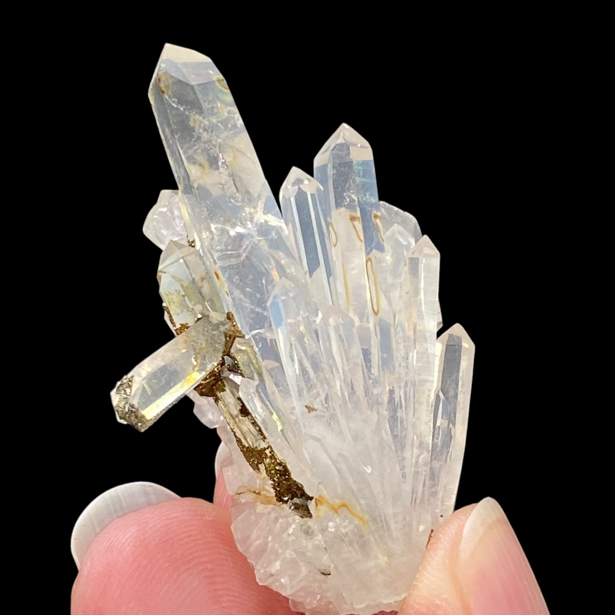 Quartz Cluster with Iridescent Pyrite & Calcite, Trepca Mines, Kosovo