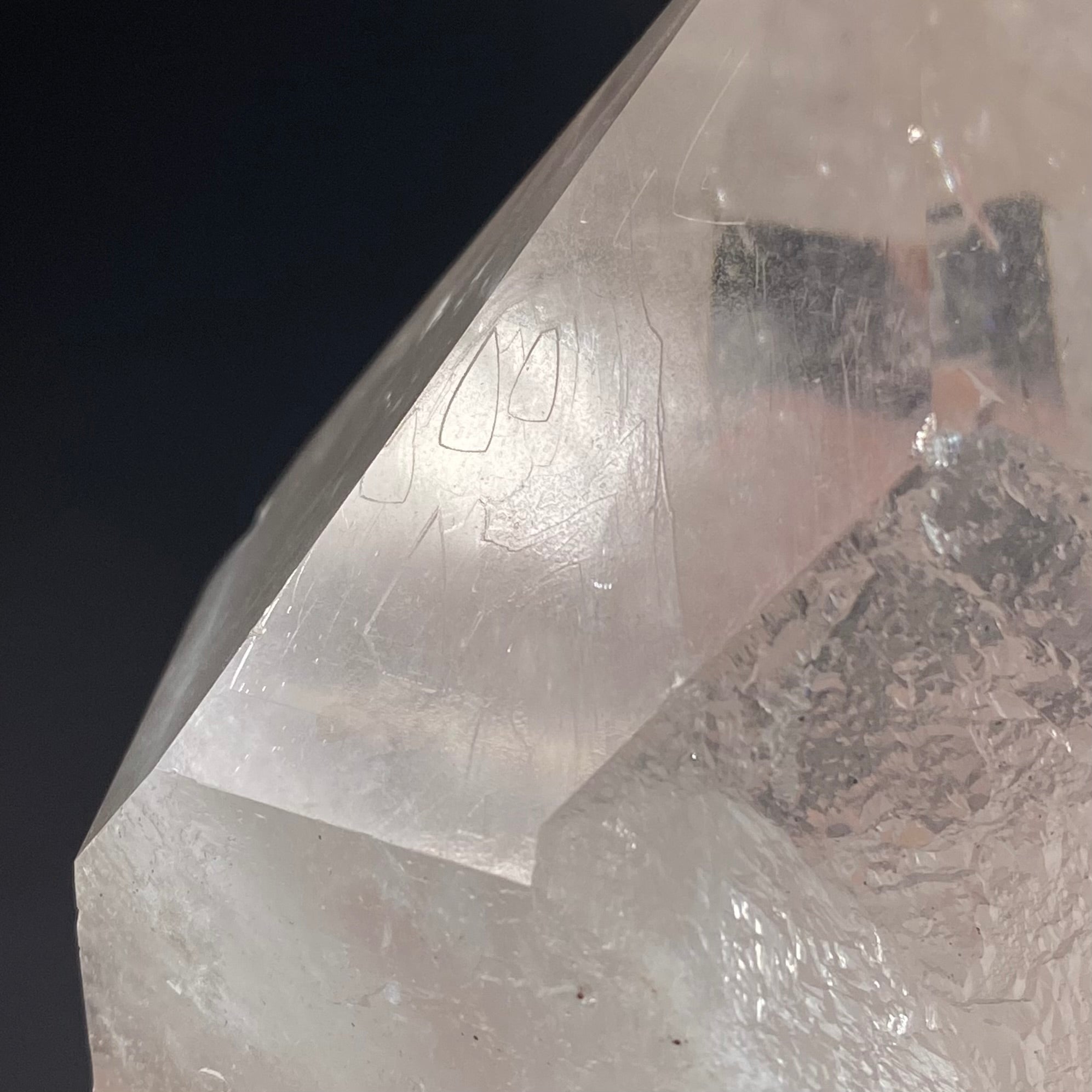 Generator Quartz Crystal with Record Keepers and Macromosaic Markings from Minas Gerais, Brazil