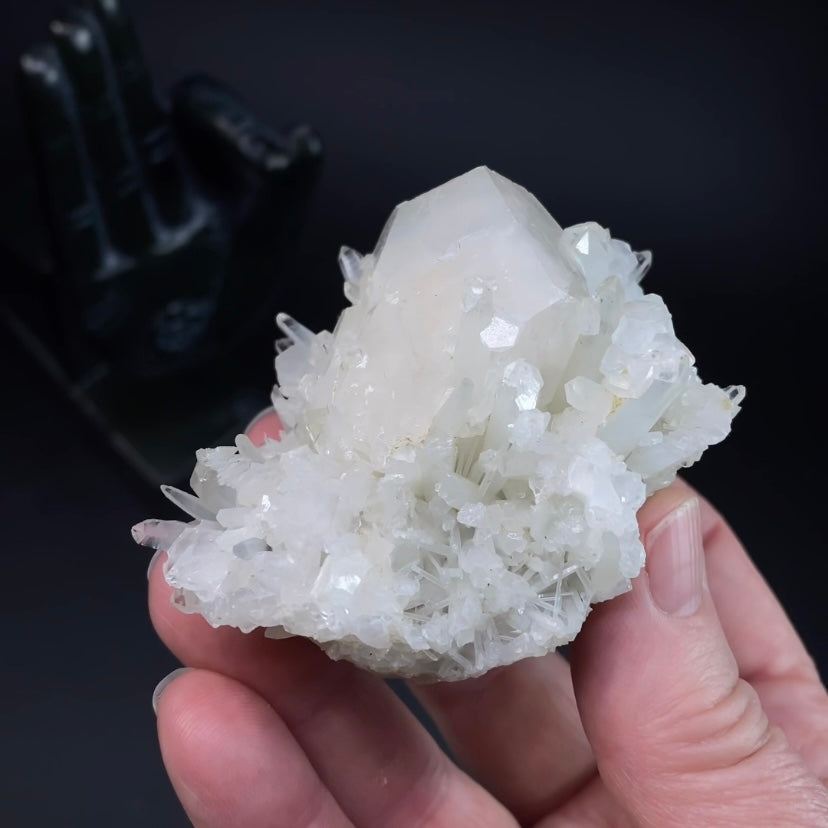Fluorescent Calcite Specimen with Quartz Crystals from Kosovo