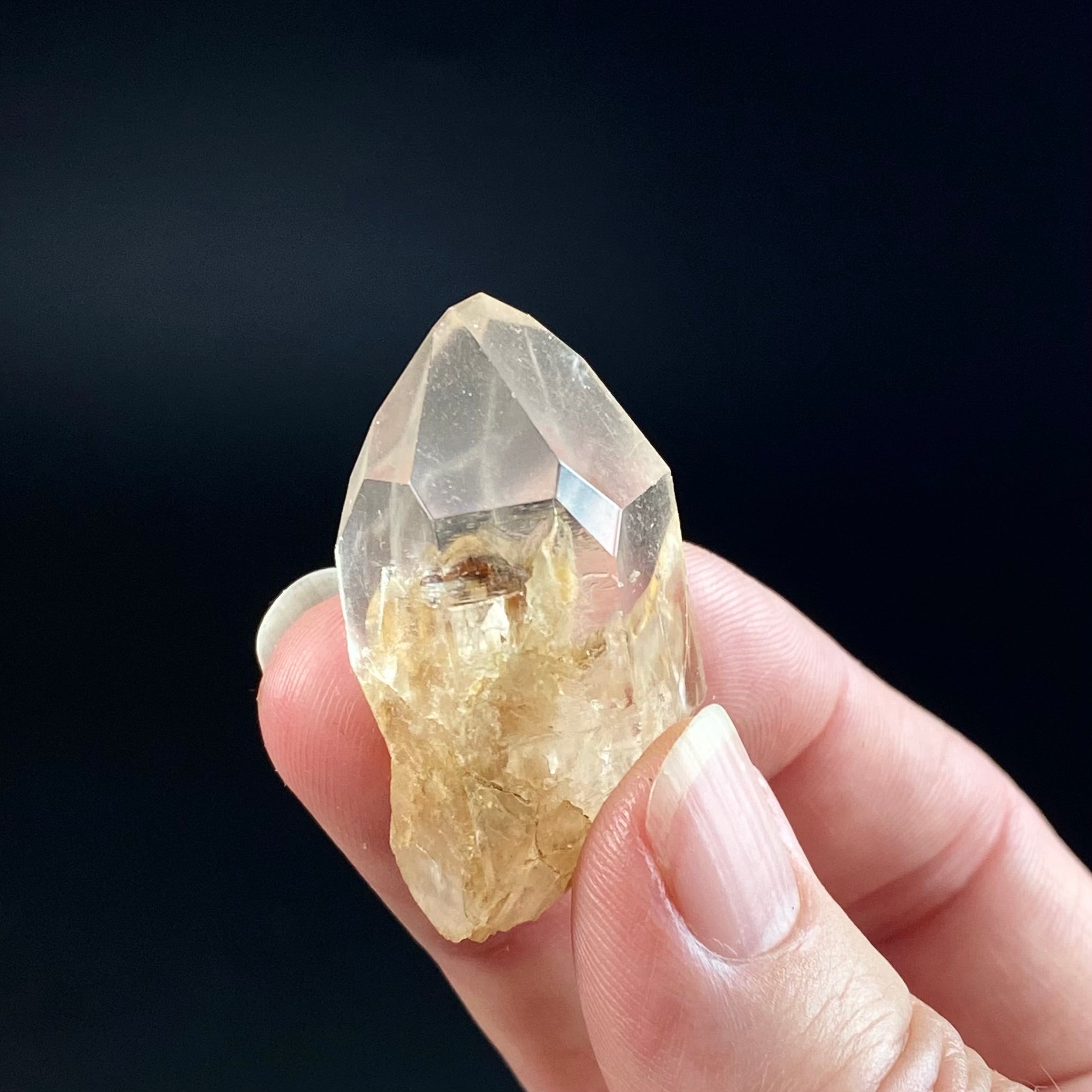 Peach Color Quartz Crystal with Two Windows