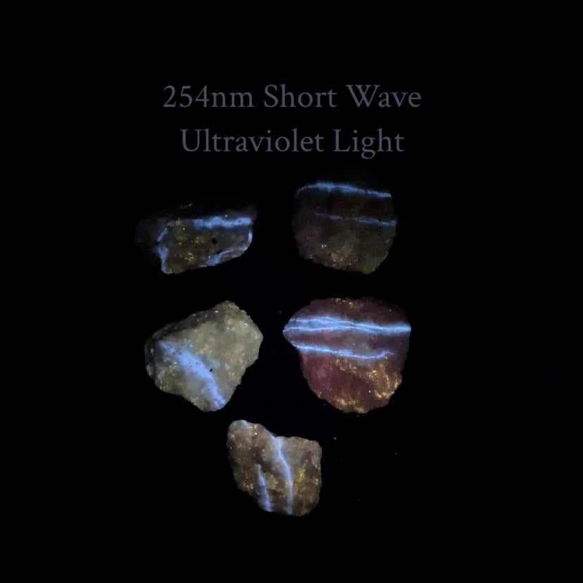 Fluorescent Aragonite “Lightning Bolt” on Calcite from Long Lake Zinc Mine, Ontario, Canada