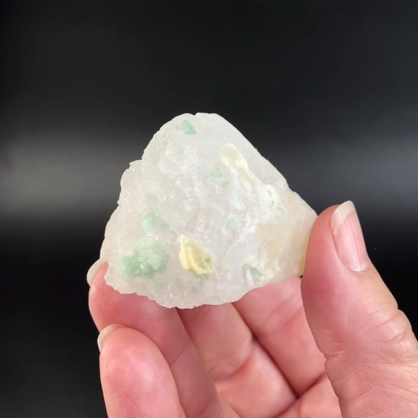 Etched Pollucite with Green Tourmaline from Laghman, Afghanistan