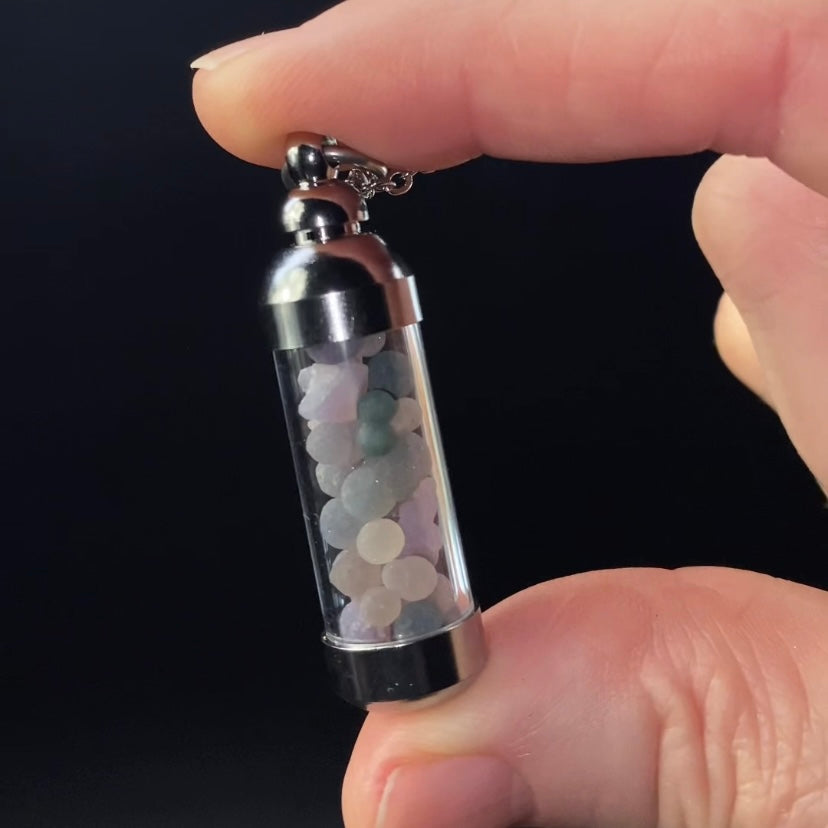 Botryoidal Amethyst / Grape Agate Filled Pendant Necklace