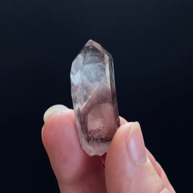 Red Hematite Phantom Sunset Quartz Crystal - Tamil Nadu, India