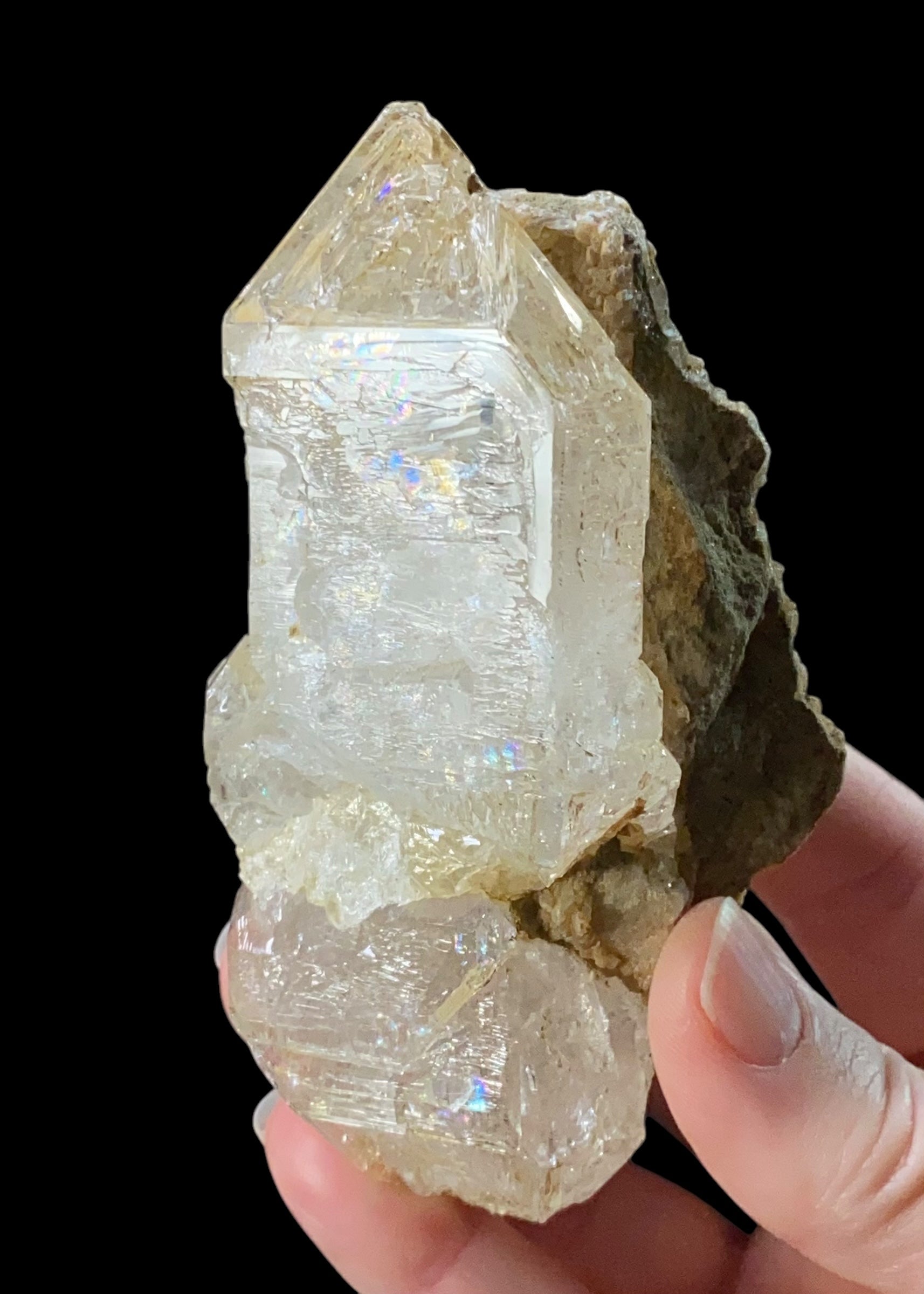 Double Terminated Window Skeletal Quartz Cluster