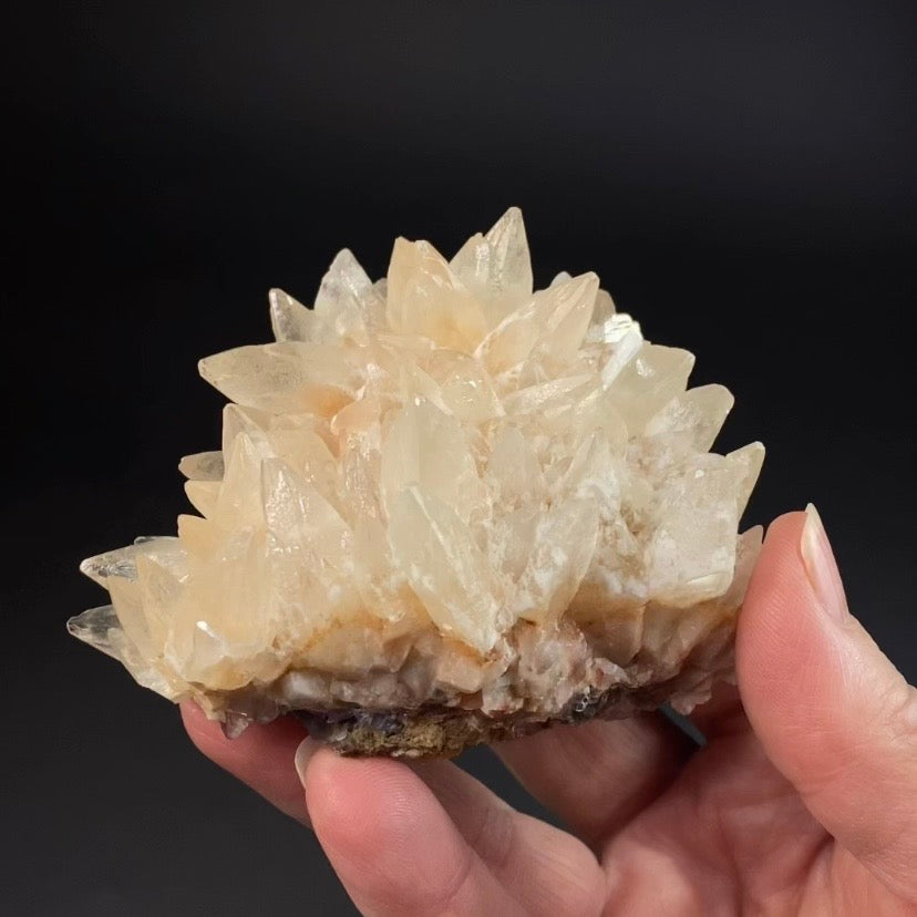 Scalenohedral DogTooth Calcite on Blue Purple Fluorite Matrix, UV Reactive, Fluorescent