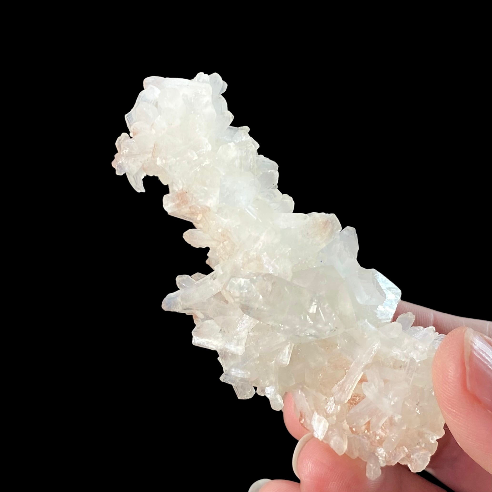 Clear & White Stilbite Cluster with Apophyllite