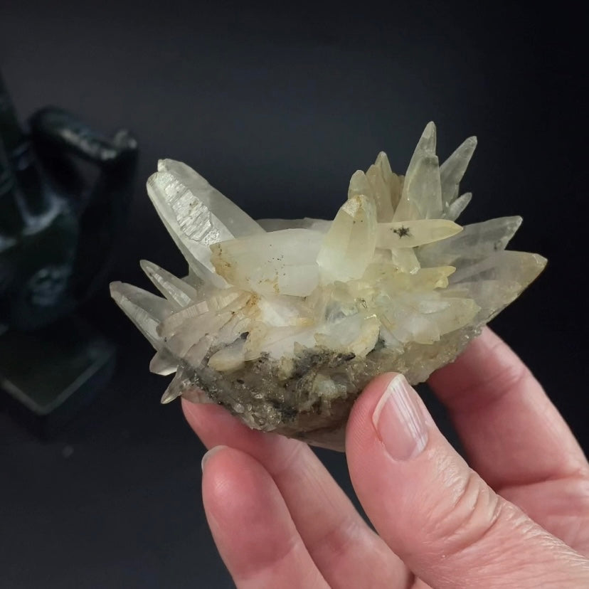Laser Quartz Crystal Cluster with Hematite Inclustions