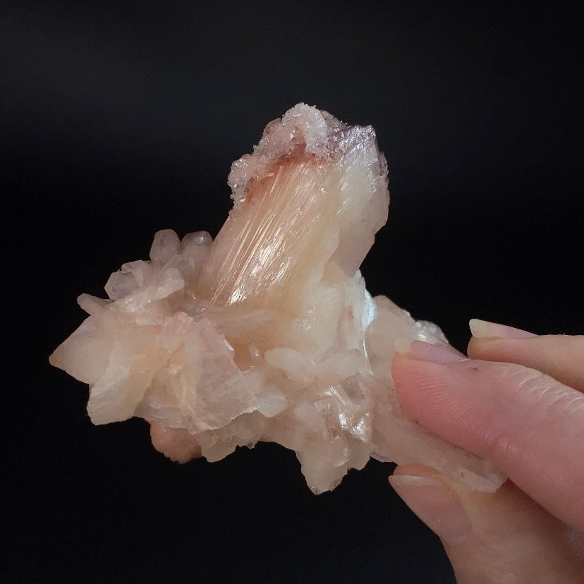 Peach and Red Hematite Stilbite Cluster, Maharashtra, India