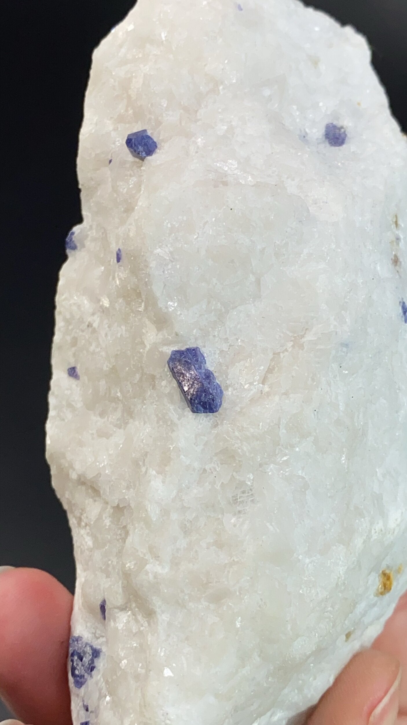 Blue Spinel Crystals with Phlogopite on Marble Matrix, Badakhshan, Afghanistan