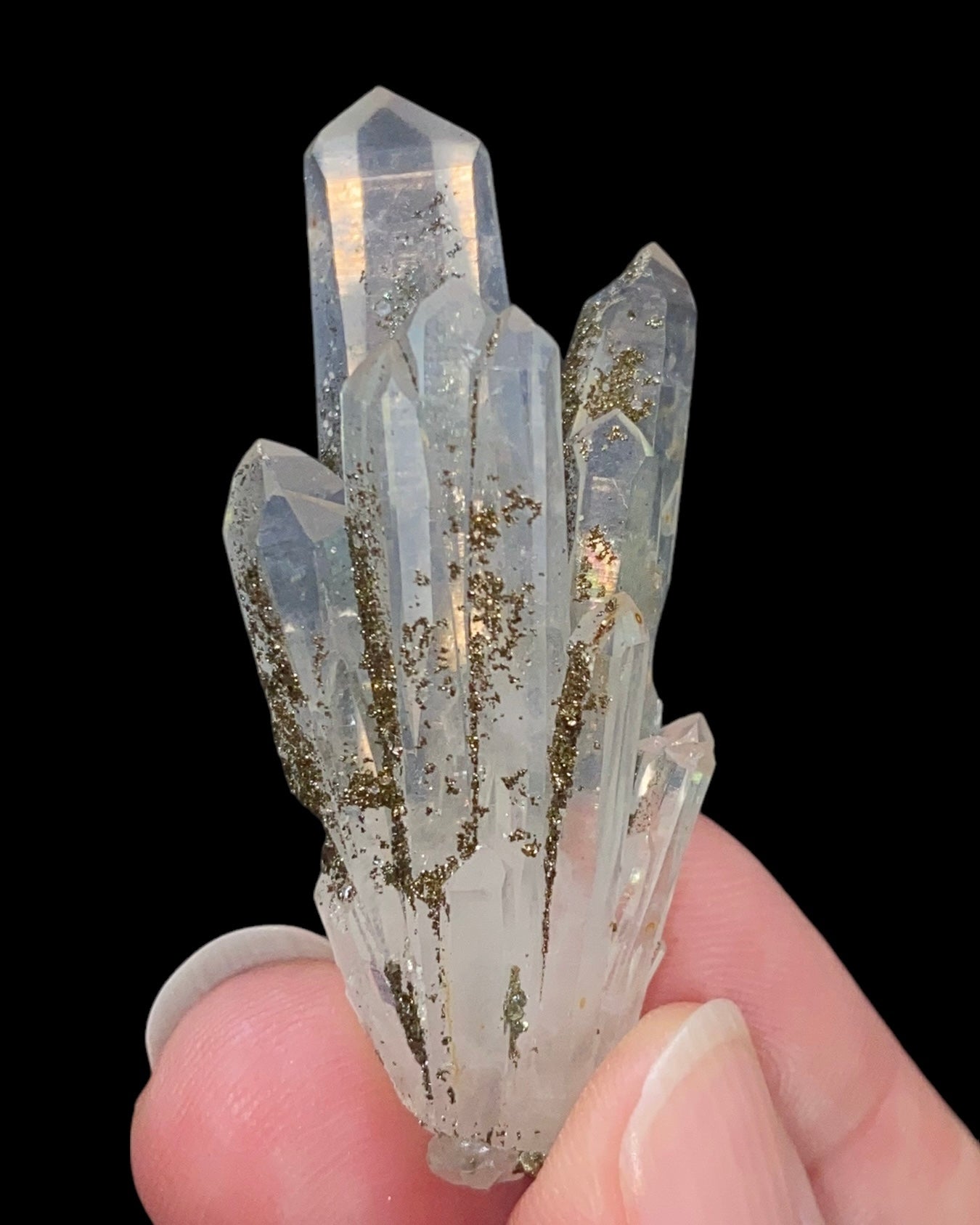 Quartz Cluster with Iridescent Pyrite, Trepca Mines, Kosovo