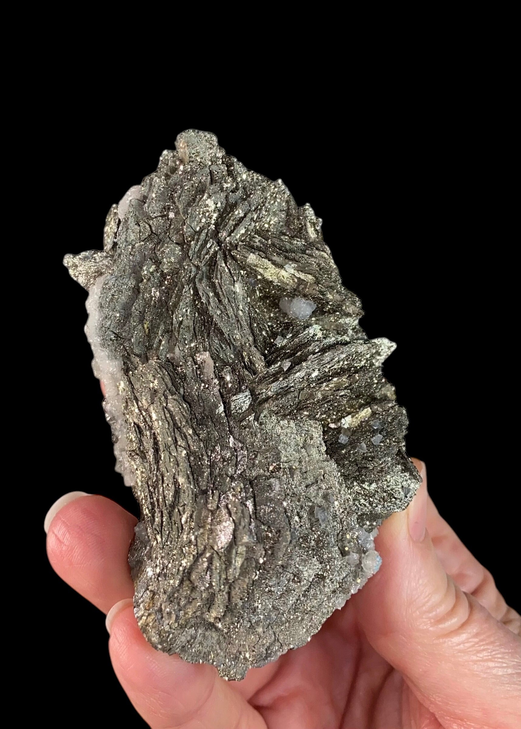 Pyrite After Pyrrhotite with Calcite from Trepca Mine Complex, Kosovo