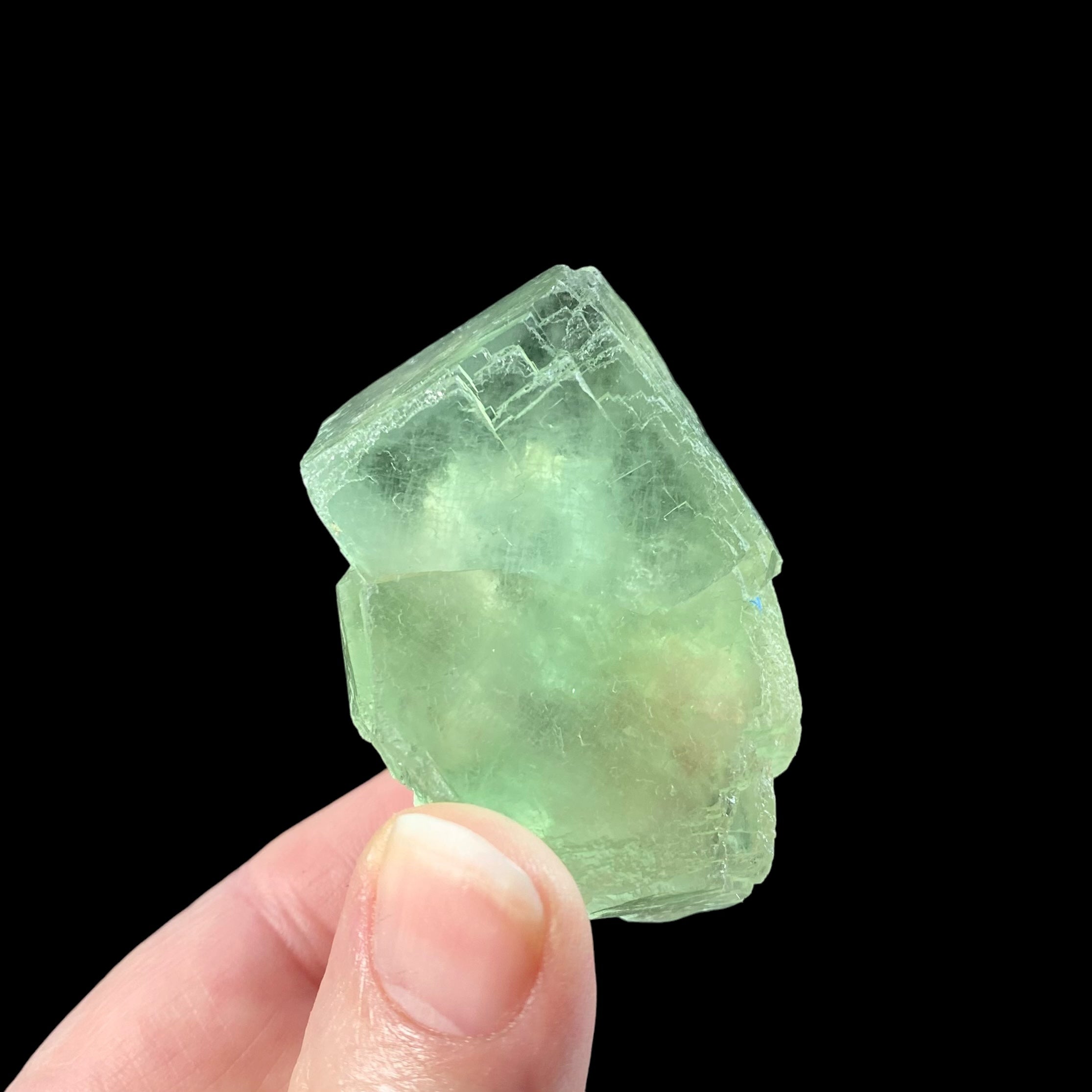 Clear Green Cubic Fluorite Cluster