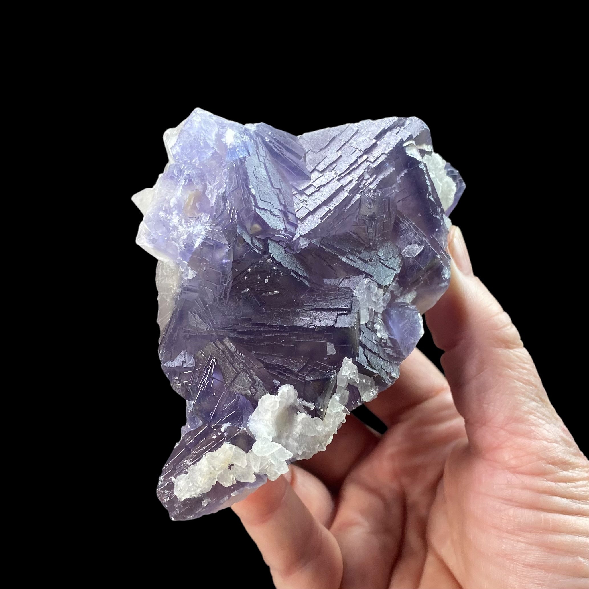 Purple Fluorite Cluster with Dogtooth Calcite