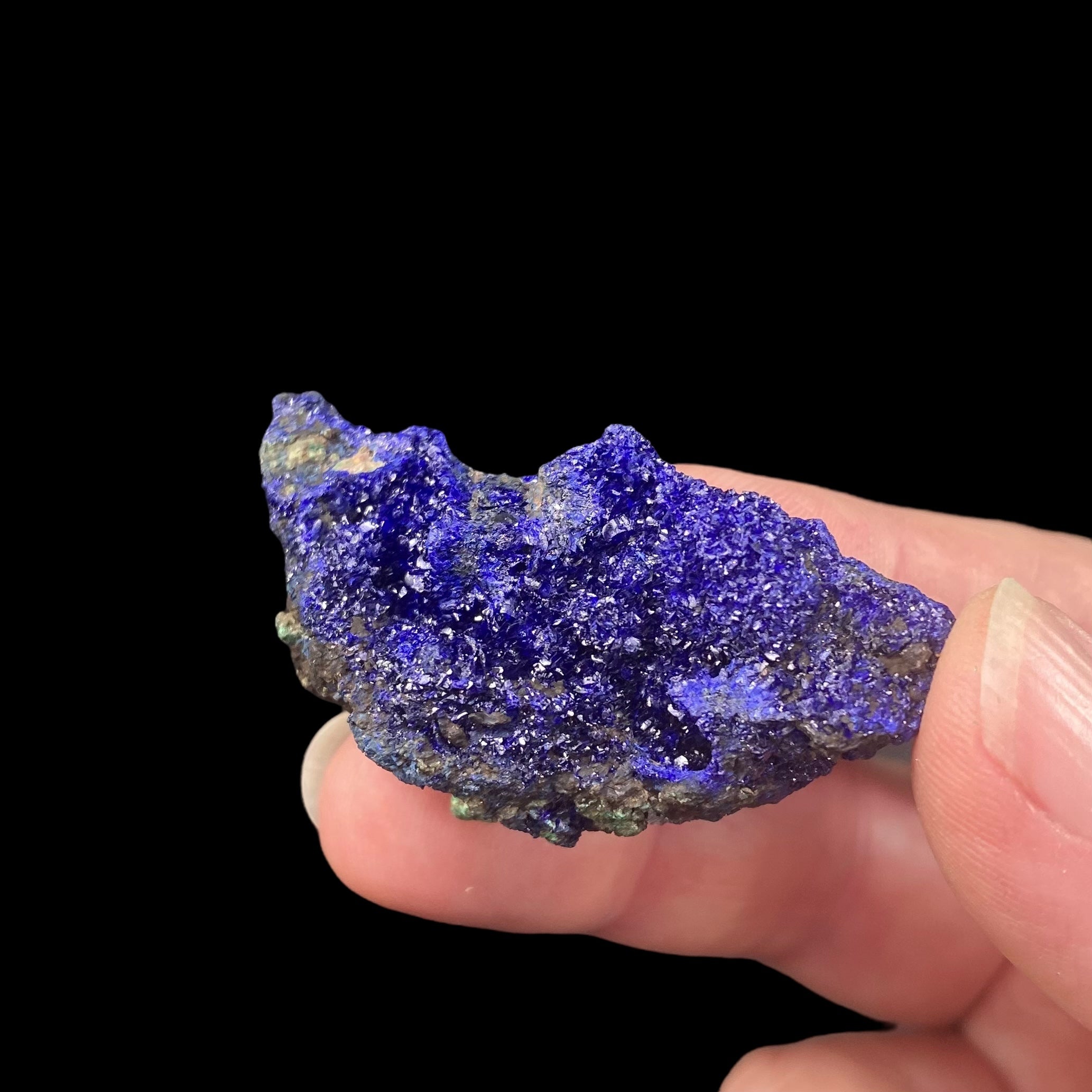 Azurite Crystals with Malachite, Tongshankou Mine, China
