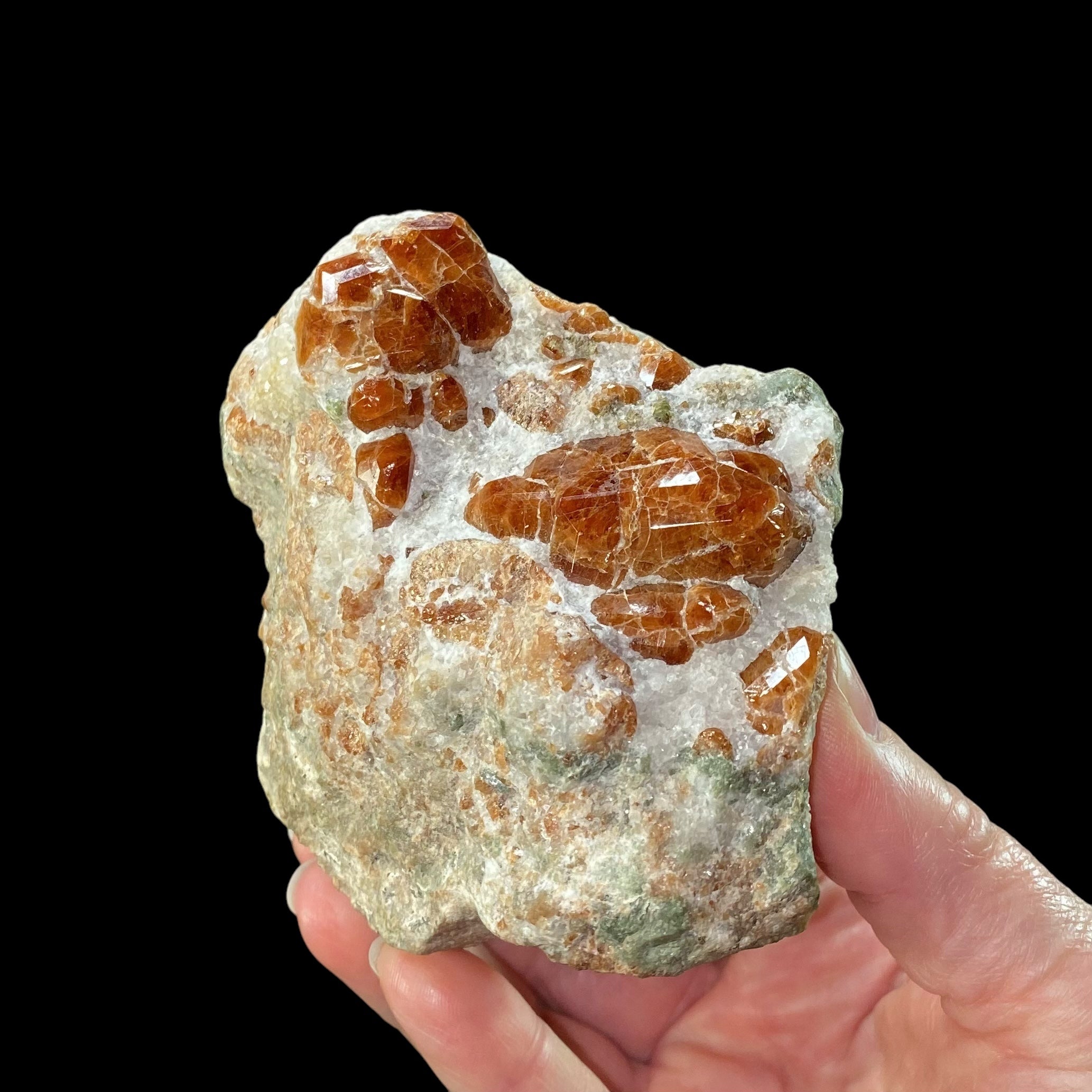 Orange Hessonite Garnets on Matrix