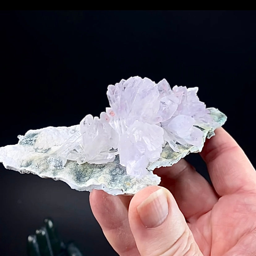 Amethyst Crystal Flower with Celadonite from Ametista do Sul, Brazil