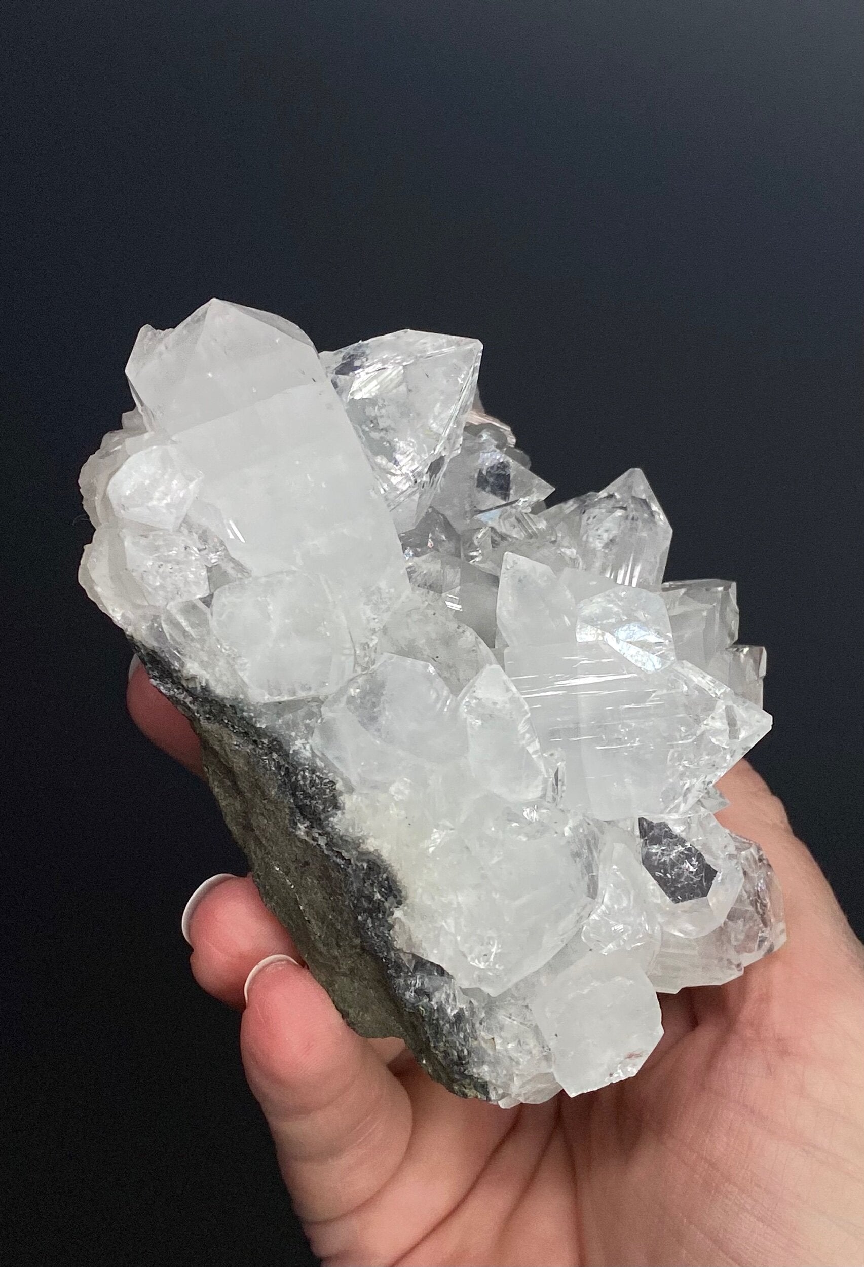 Clear Apophyllite Crystal Cluster from Jalgaon, Maharashtra, India