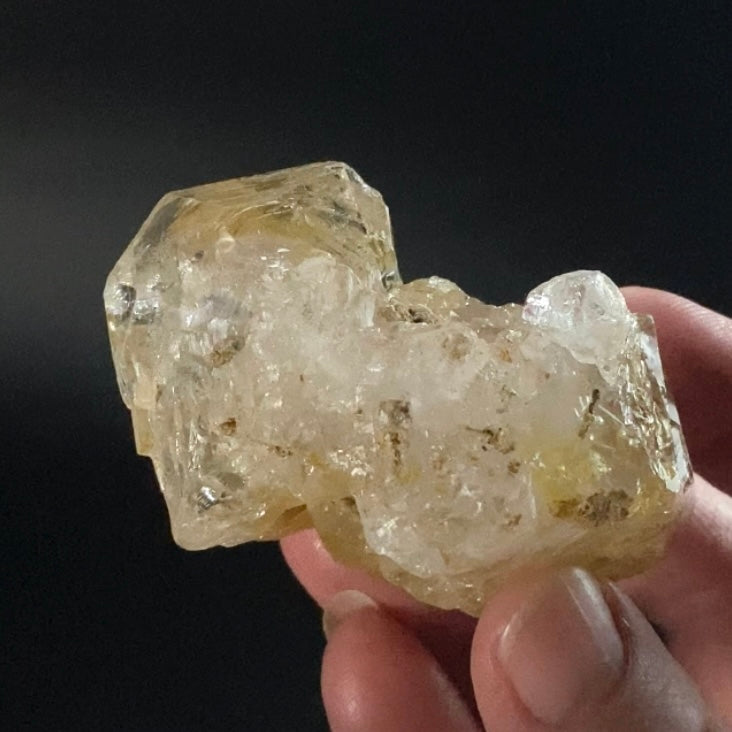Fenster Quartz Crystal with Moving Water Inclusion Enhydro & Orange Fluorescence