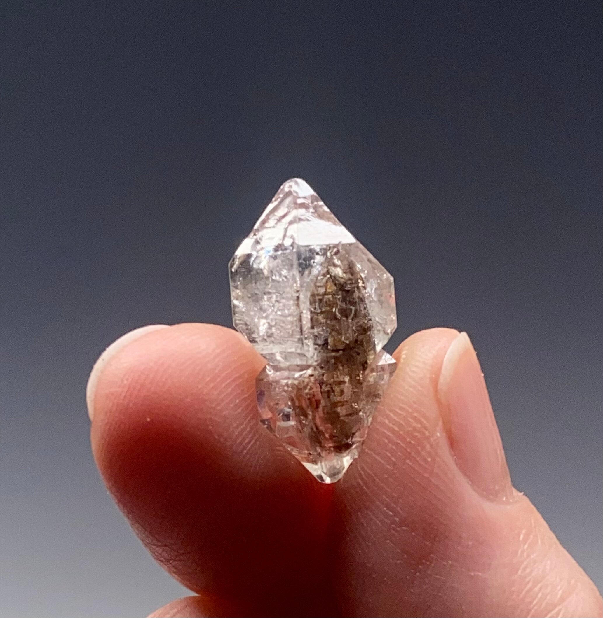 ONE (1) Double Terminated, "Diamond" Quartz Crystal