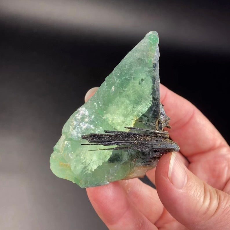Green Cubic Fluorite Specimen with Stibnite & Pyrite, Yaogangxian Mine