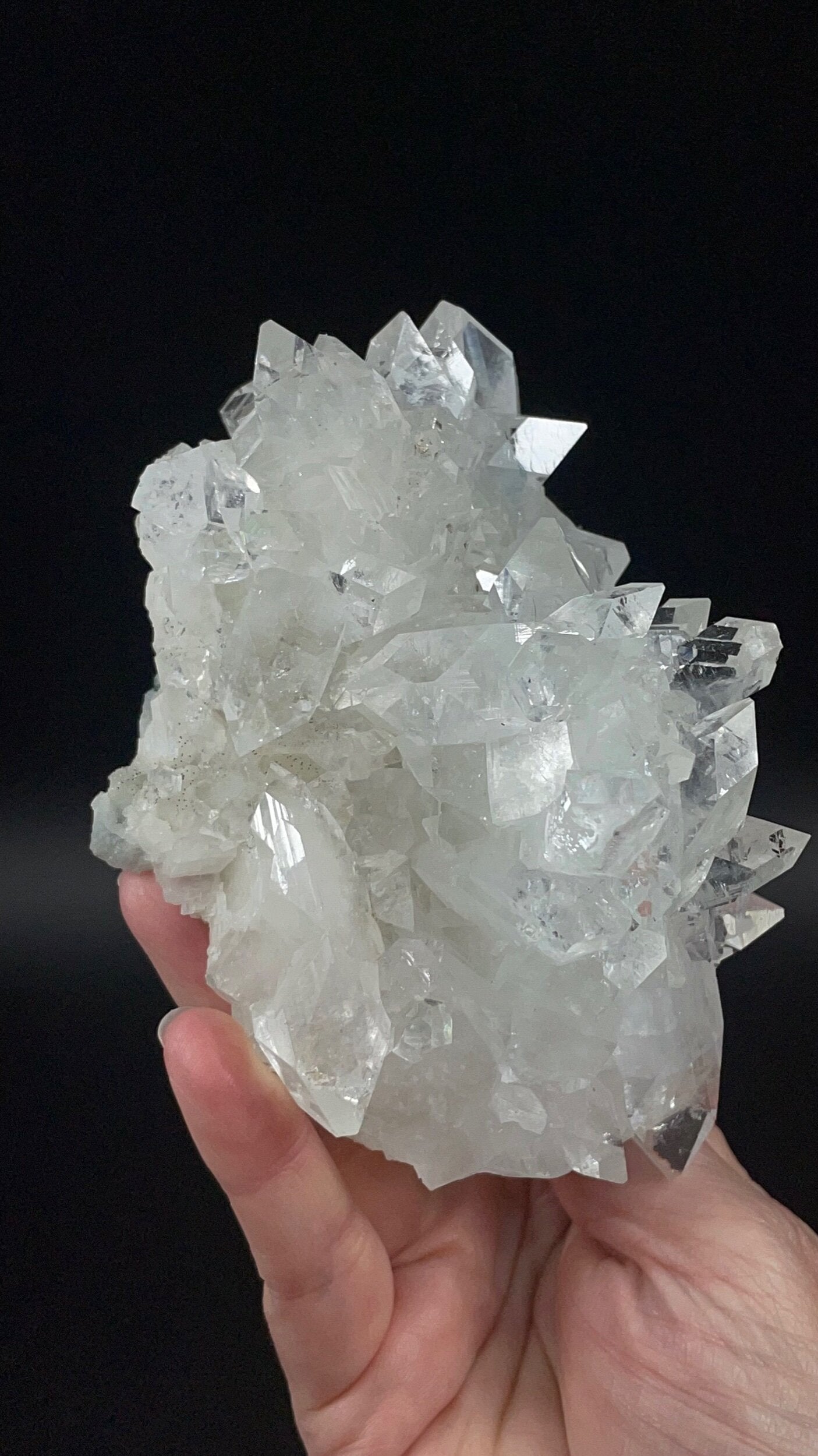 Clear Apophyllite Crystal Cluster