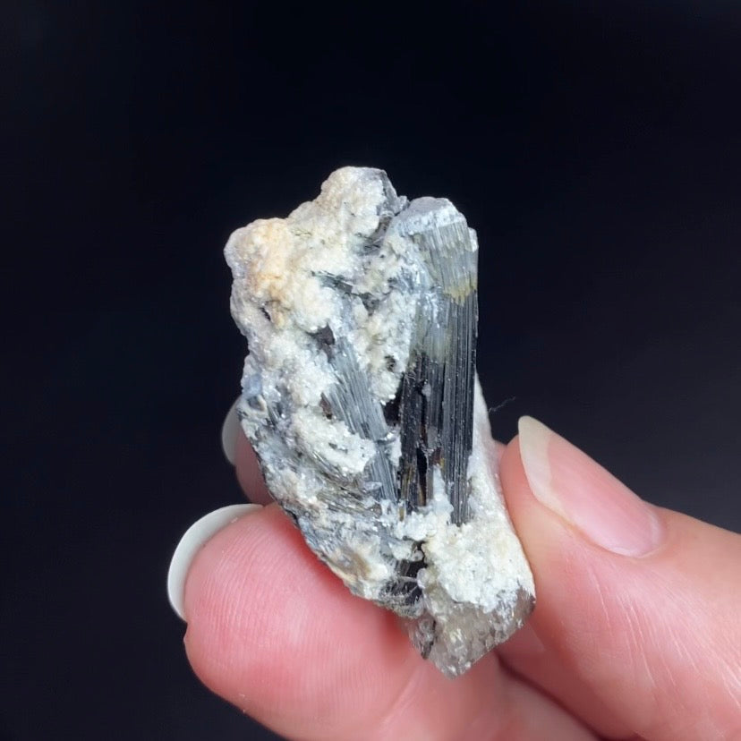 Bicolor Black Tourmaline Schorl Crystal with Smoky Quartz and Feldspar from Shigar Valley, Pakistan