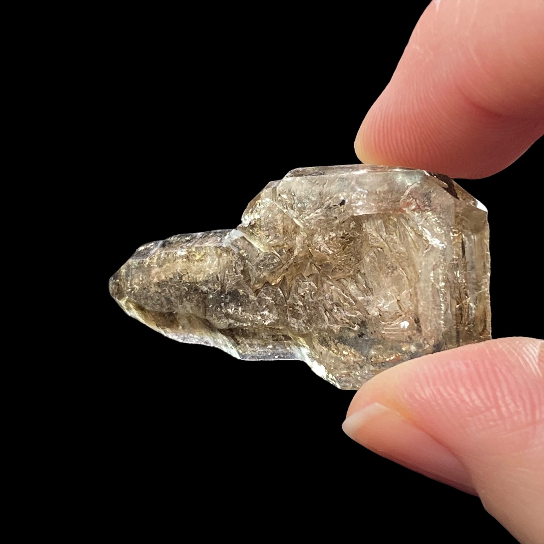 Large Key Shaped Petroleum Quartz Crystal with Fluorescence, Balochistan, Pakistan