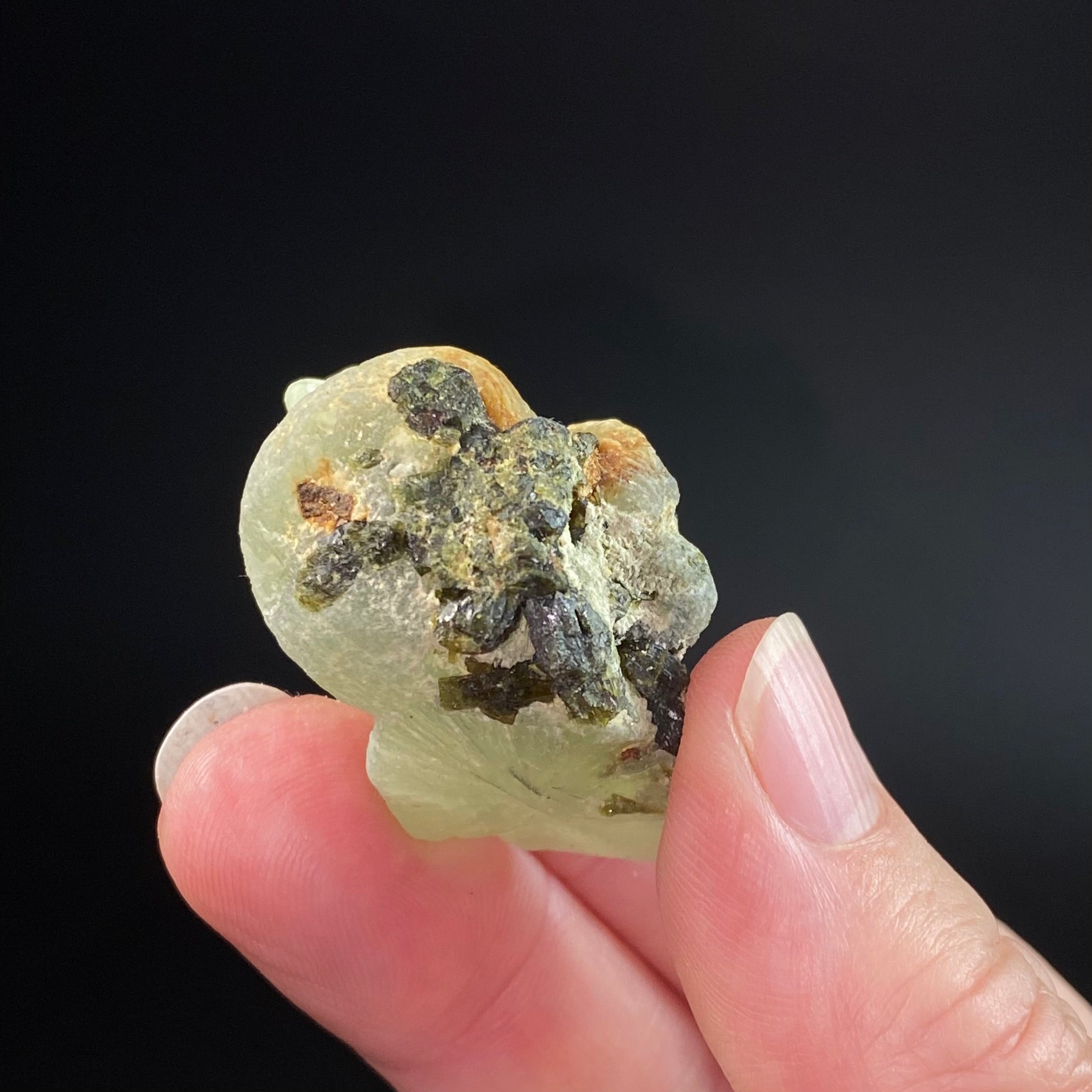 Botryoidal Prehnite Specimen with Epidote, Kayes Region, Mali