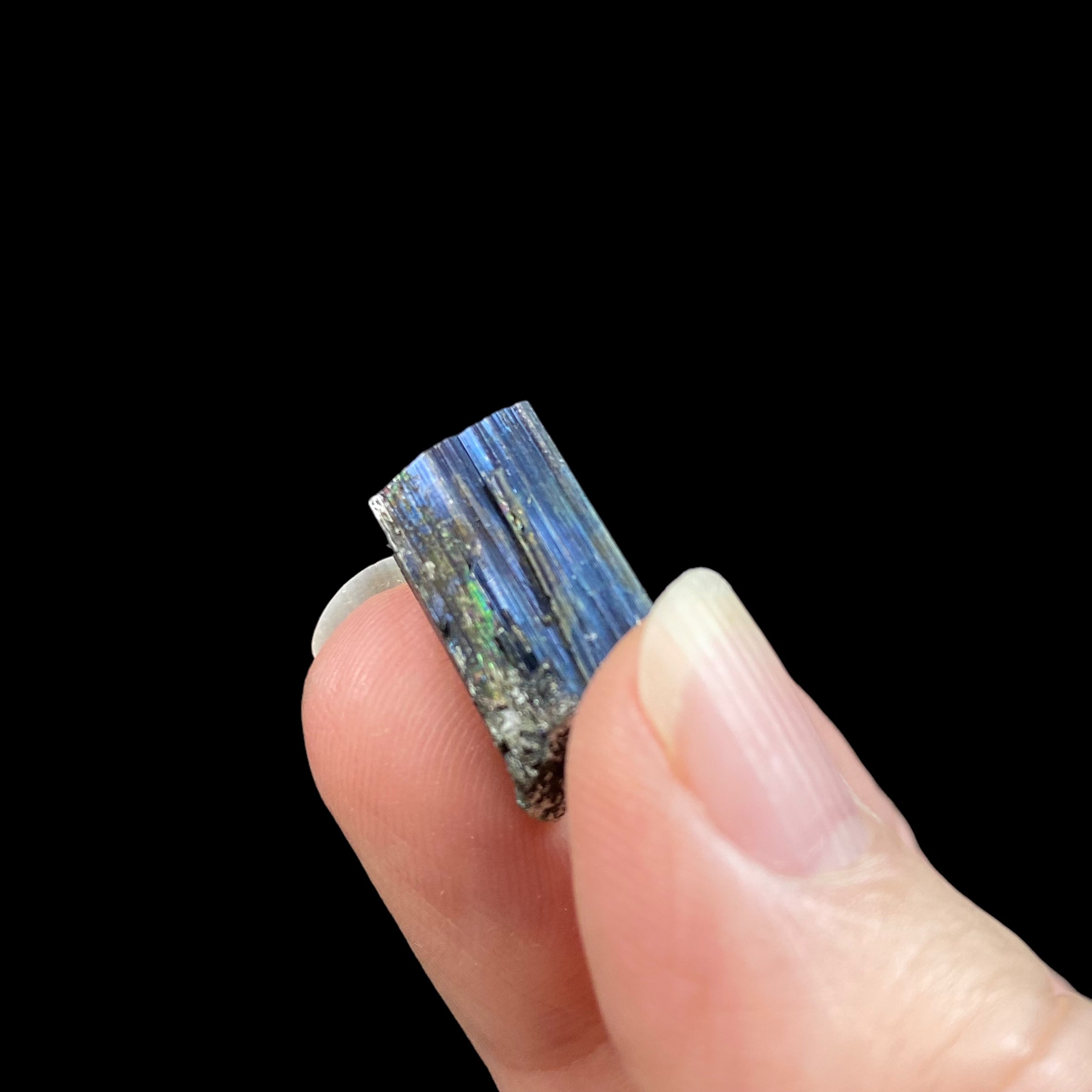 Black Tourmaline Schorl Crystal with Natural Iridescence