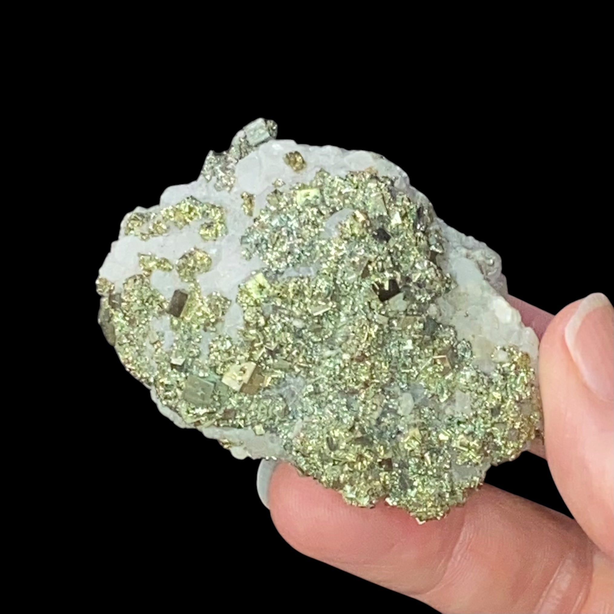 Fluorescent Calcite & Pyrite Cluster from Trepca Mine Complex, Mitrovica, Kosovo