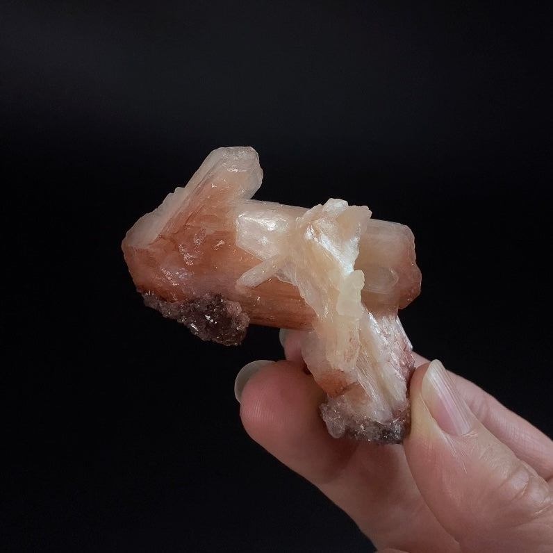 Peach and Red Hematite Stilbite Cluster, Maharashtra, India