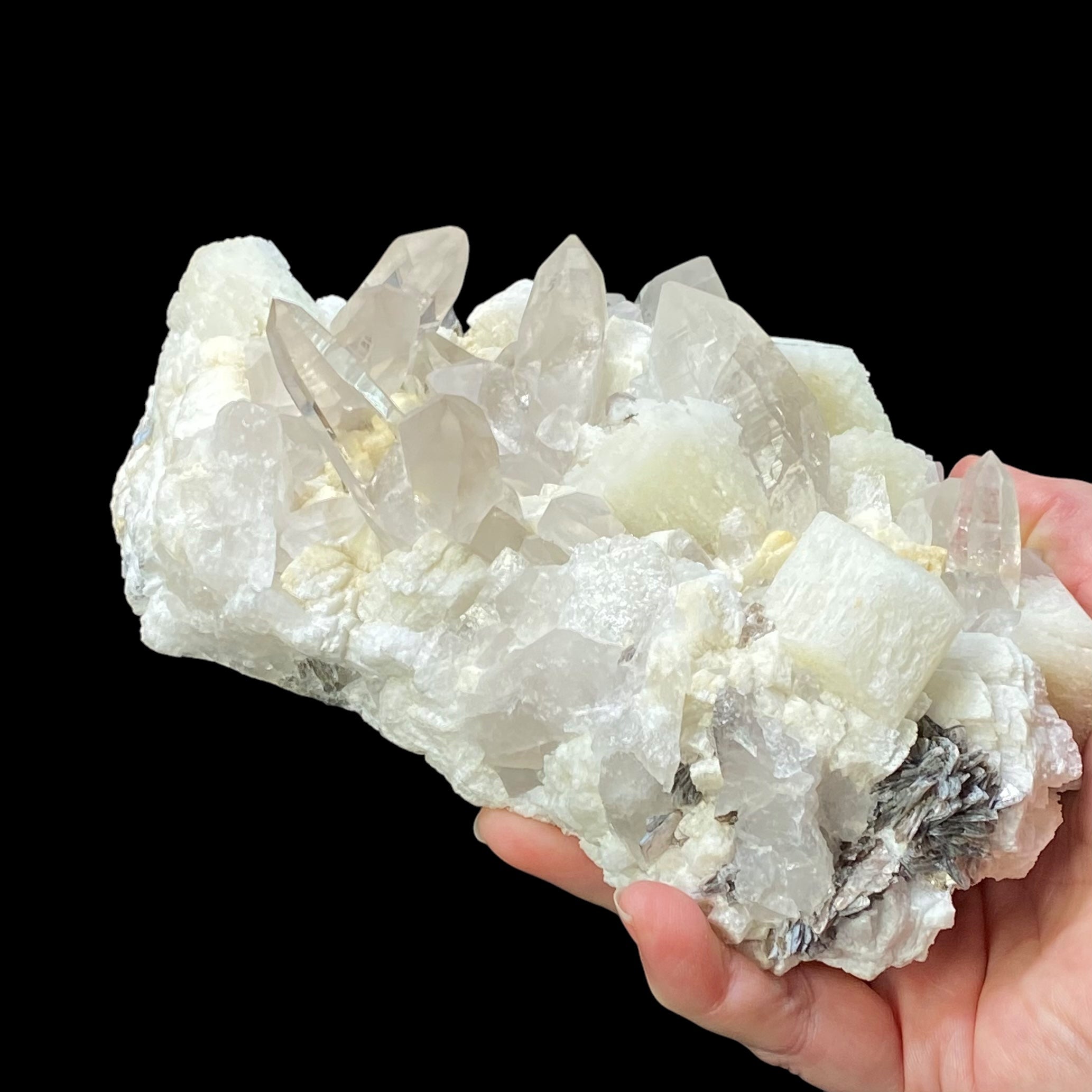 Himalayan Quartz Crystals on Microcline Feldspar Matrix from Hashupi, Shigar Valley, Pakistan