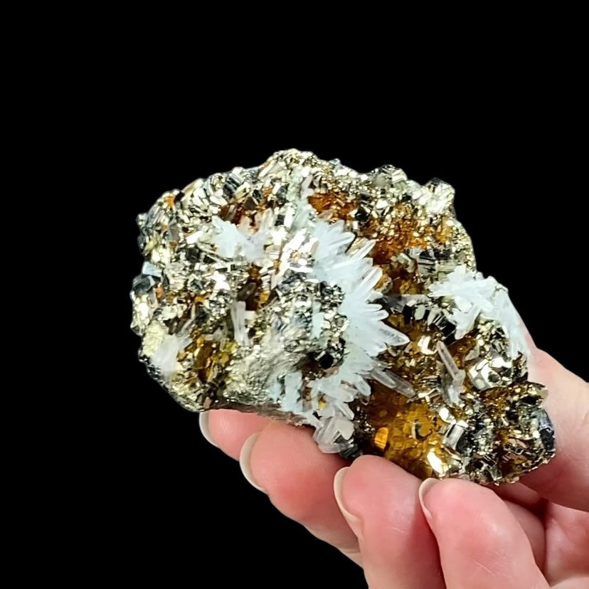 Pyrite After Pyrrhotite with Quartz, Bournonite & Calcite from Trepca Mine Complex, Kosovo