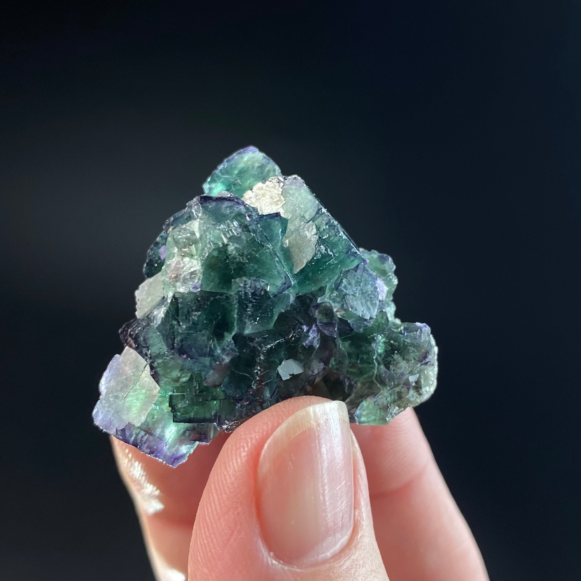 Green and Purple Cubic Fluorite Specimen, Okorusu Mine, Namibia