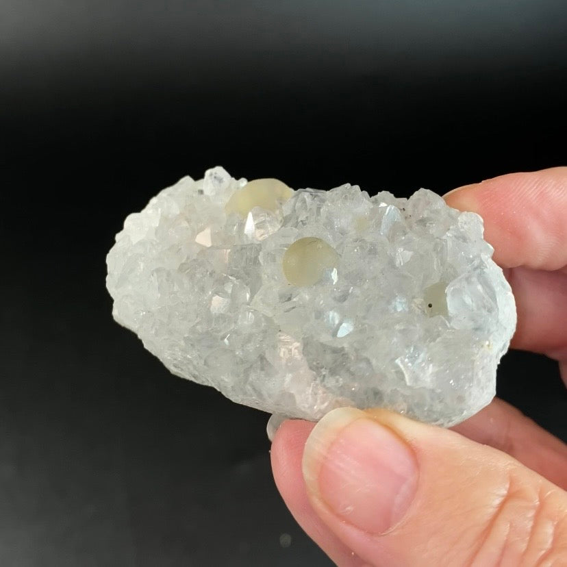 Botryoidal Fluorite on Quartz, Mahodari, Nashik District, Maharashtra, India