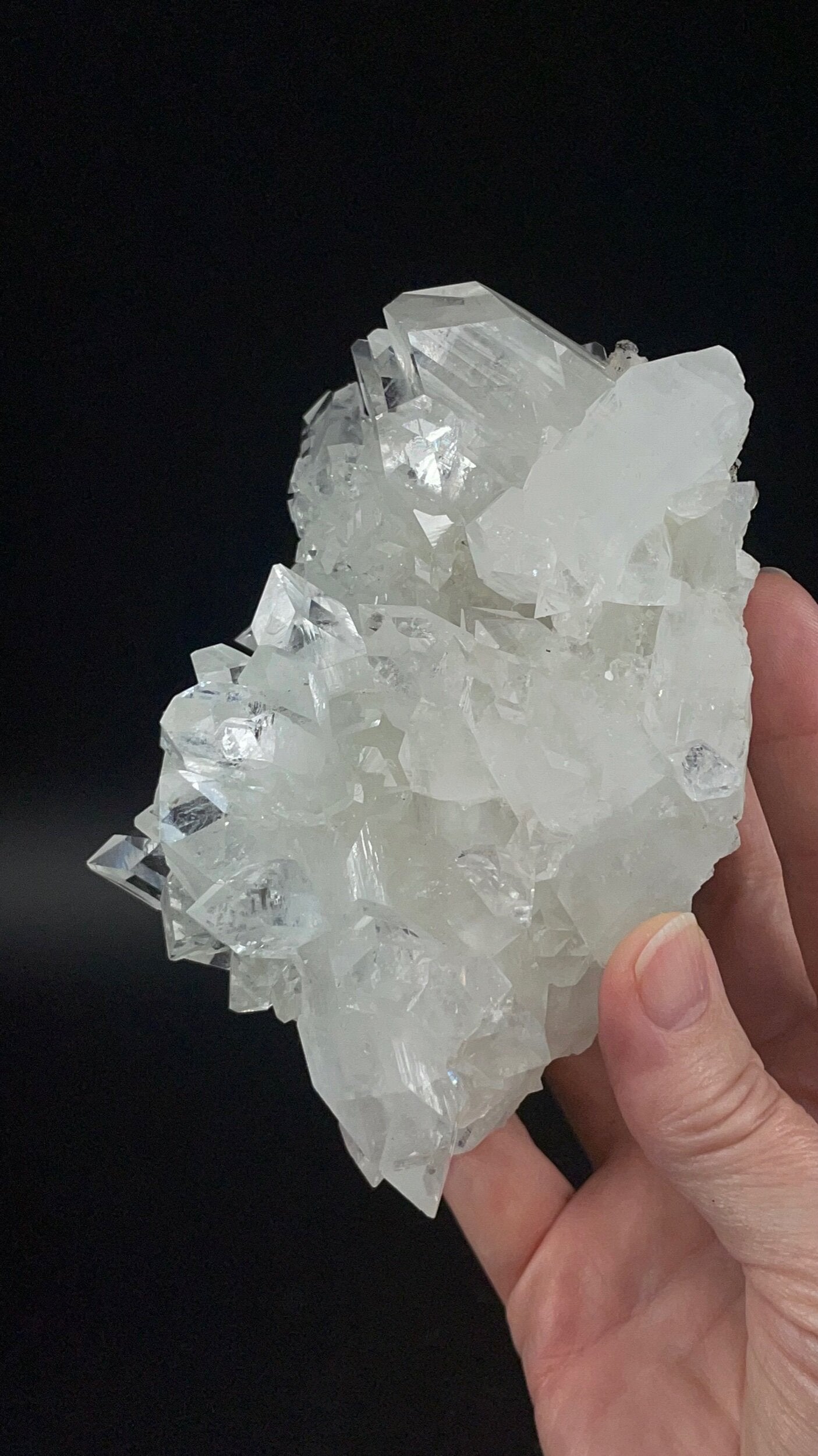 Clear Apophyllite Crystal Cluster