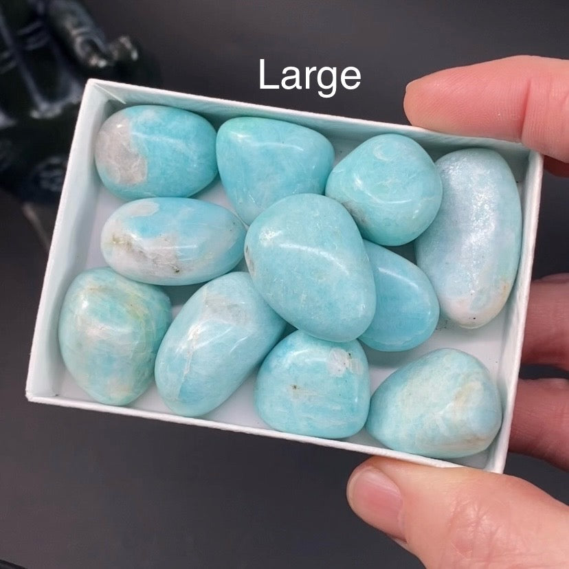Blue Green Amazonite Tumbled Stone Specimen from Peru