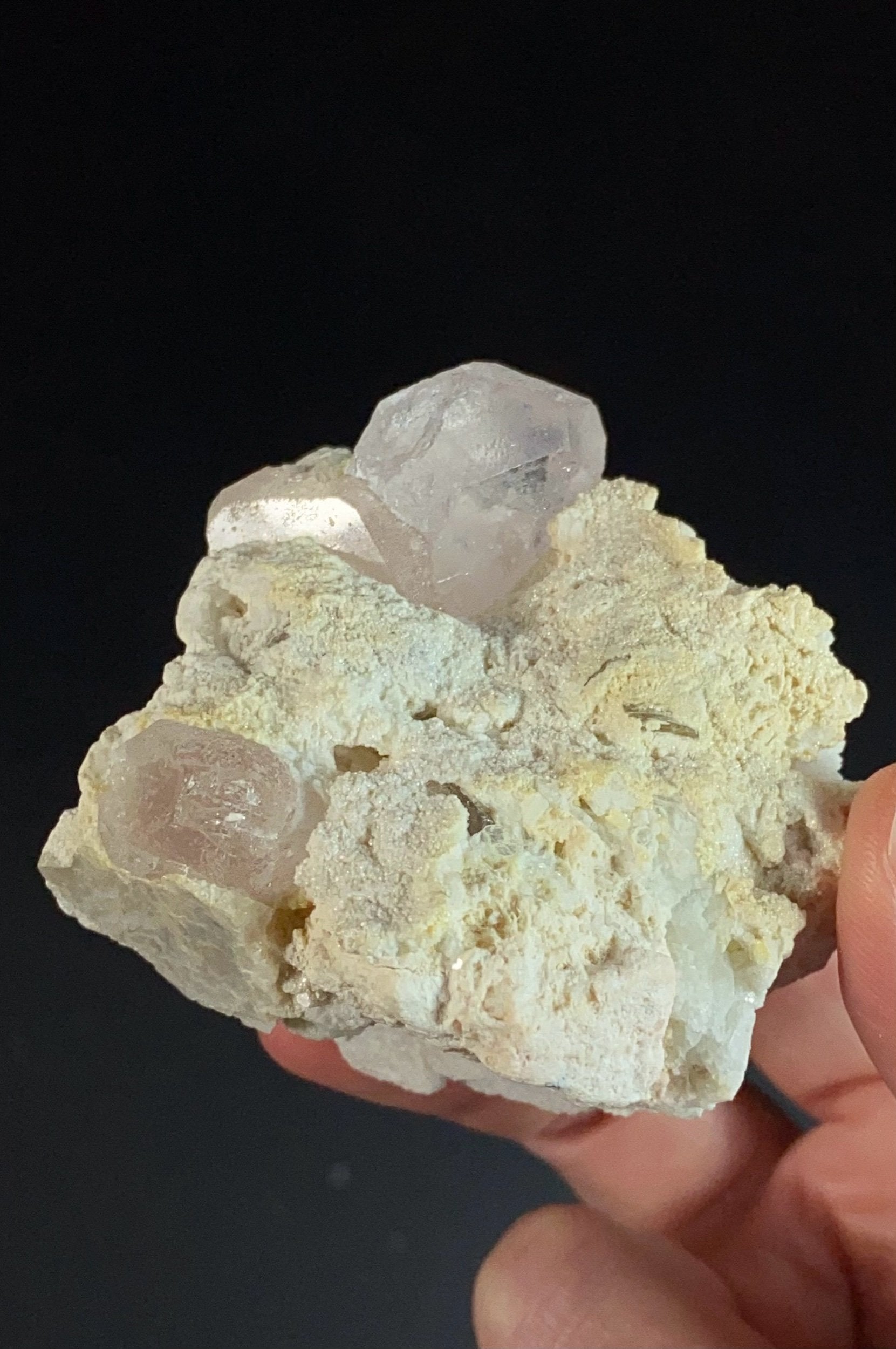 Beryl var. Morganite Crystals with Quartz, Feldspar & Mica