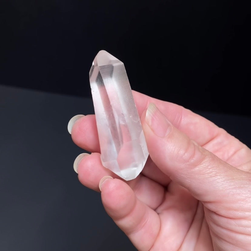 Double Terminated Clear Quartz Crystal with Diamond Shaped Window