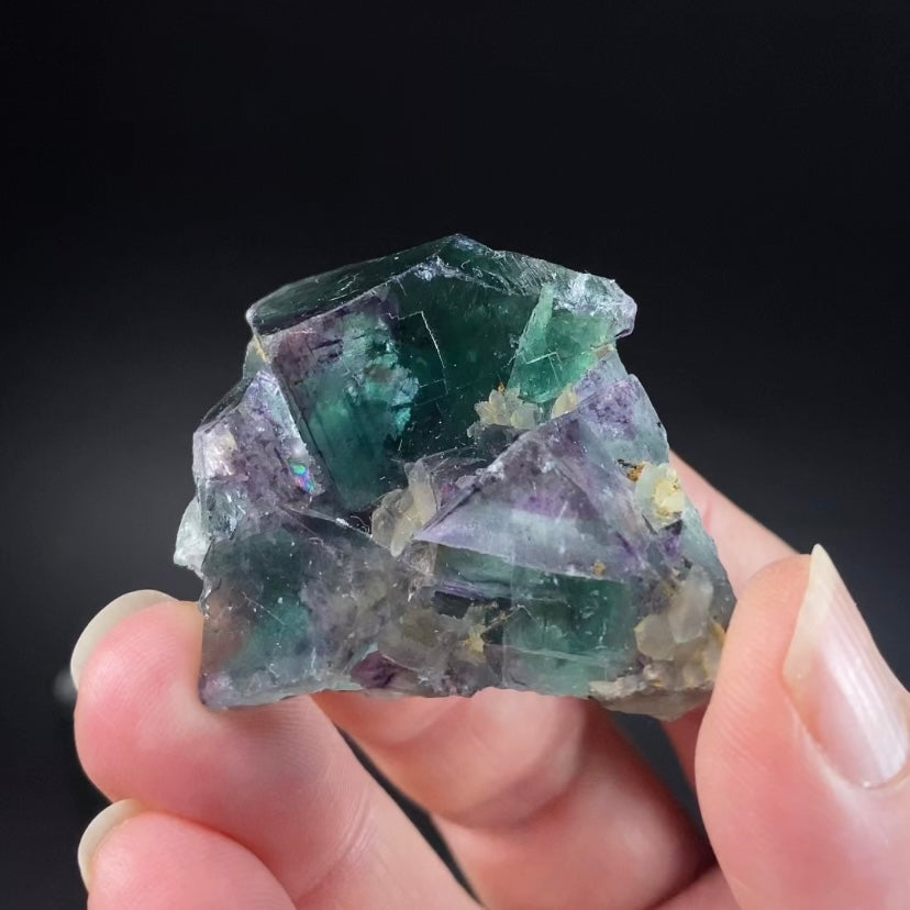 Green and Purple Cubic Fluorite Specimen, Okorusu Mine, Namibia