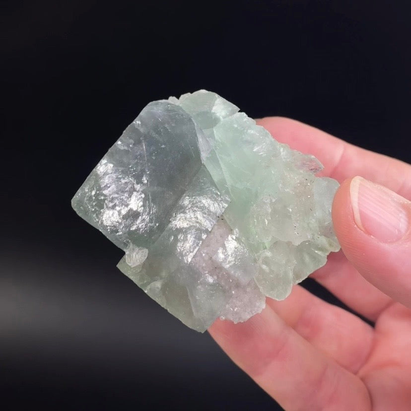 Green Fluorite Cluster with Druzy Quartz