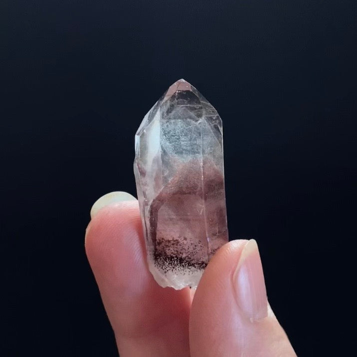 Red Hematite Phantom Sunset Quartz Crystal - Tamil Nadu, India