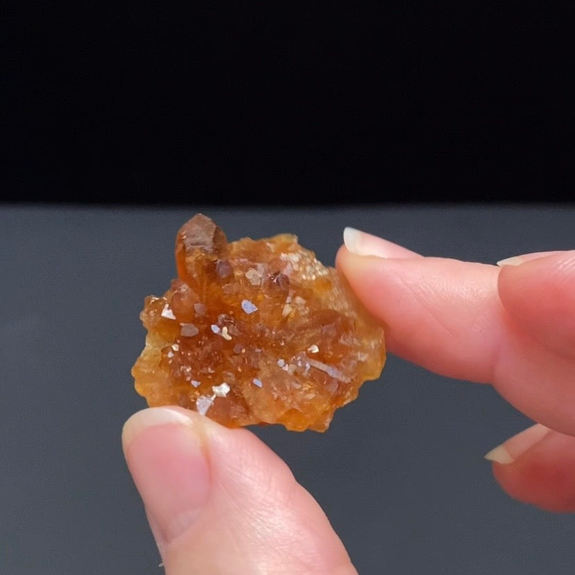 Floater Citrine Colored Honey Brown Quartz Flower Cluster - Midelt, Morocco