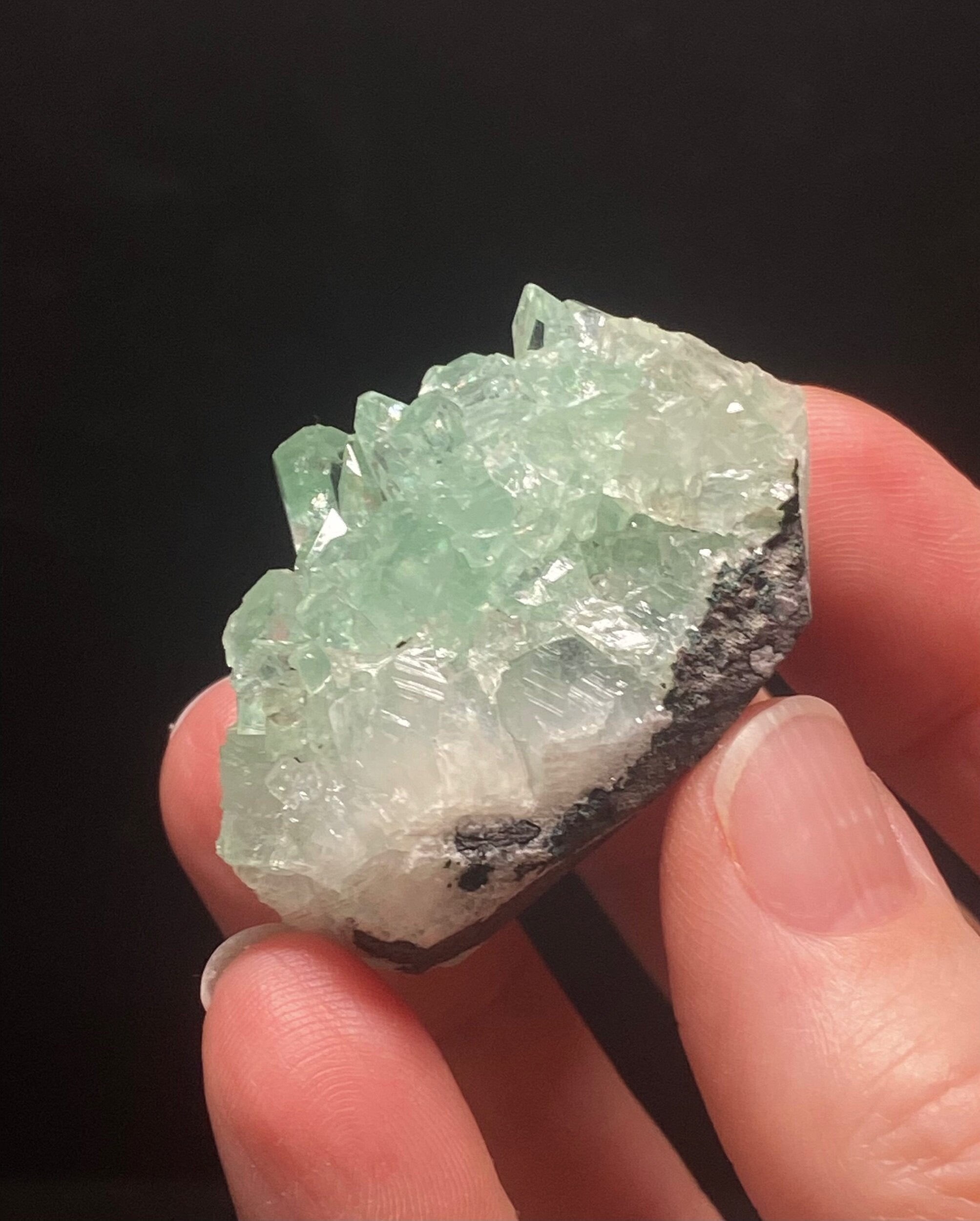 Green Gemmy Apophyllite Crystal Cluster