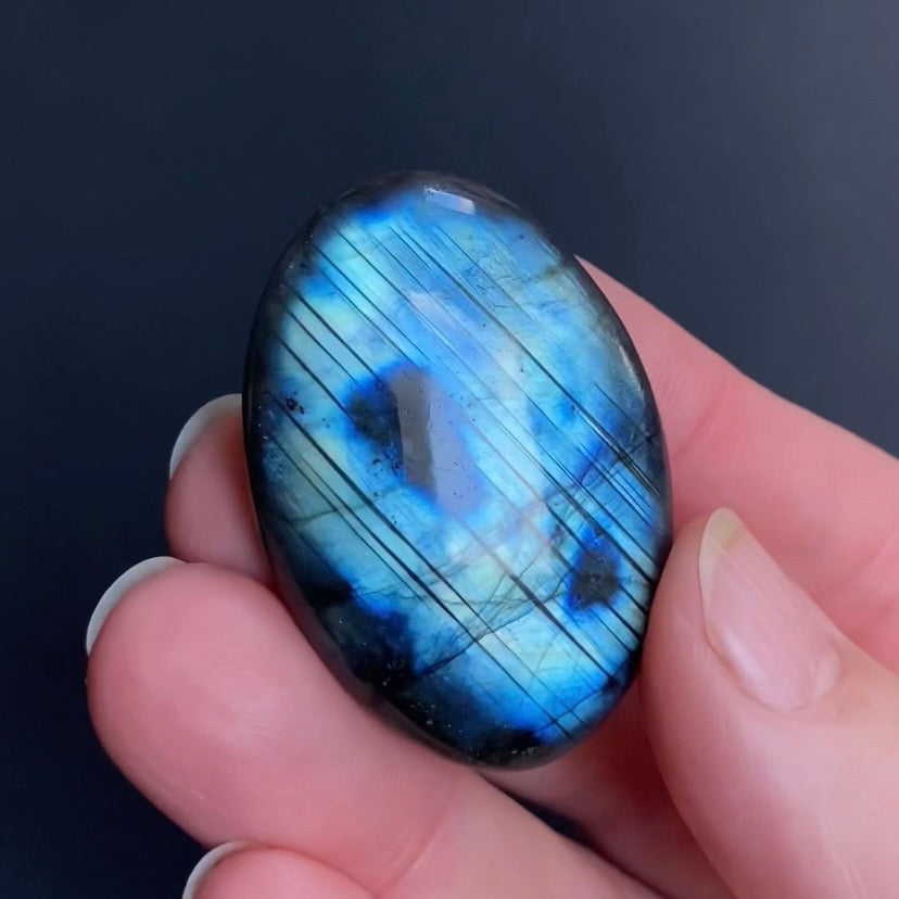 Blue Flash Labradorite Oval Shaped Cabochon